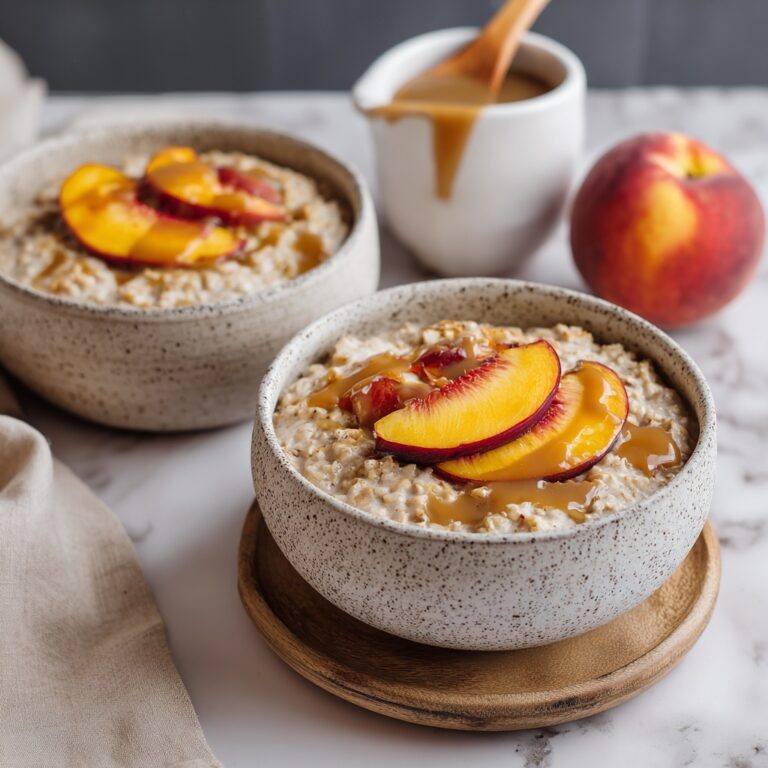 Peach Cobbler Overnight Oats Recipe