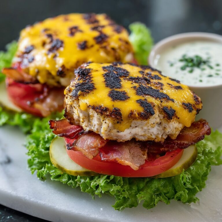 Keto Cheddar Ranch Chicken Burgers with Creamy BBQ Sauce Recipe