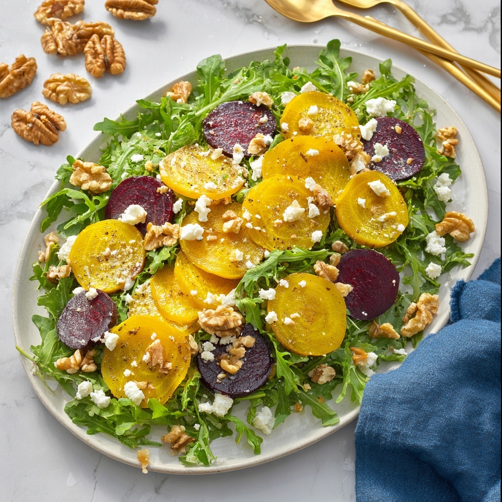 Golden Beet and Arugula Salad with Feta and Walnuts Recipe - Recipe Image