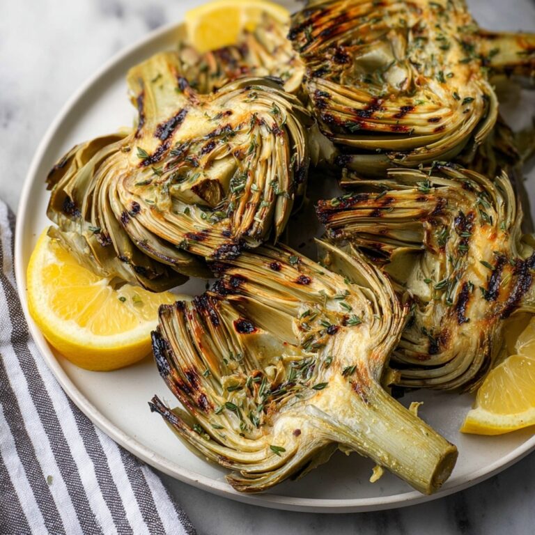 Grilled Artichokes with Balsamic Yogurt Dipping Sauce Recipe