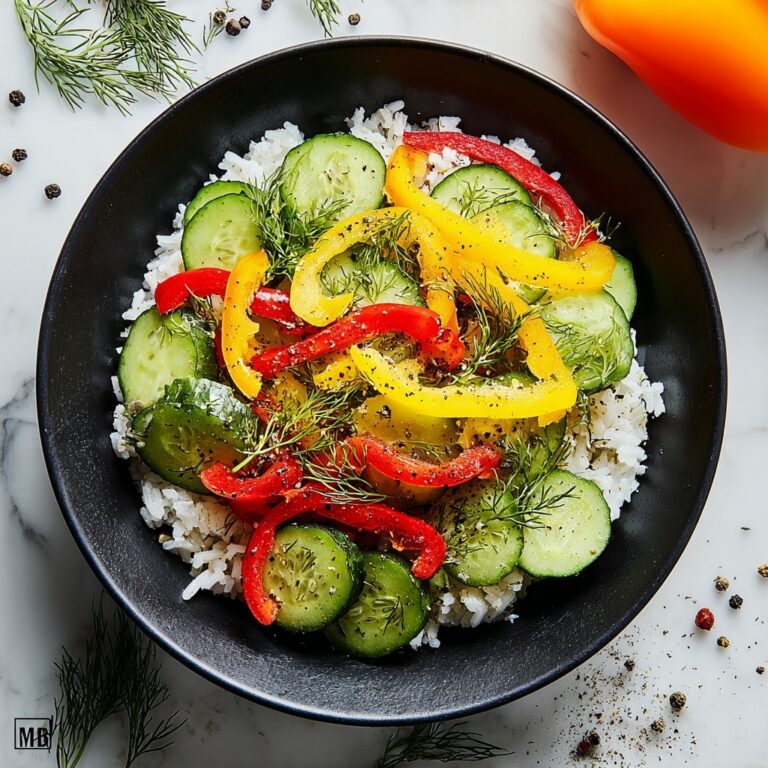 Cucumber and Sweet Pepper Salad with Honey Vinaigrette Recipe