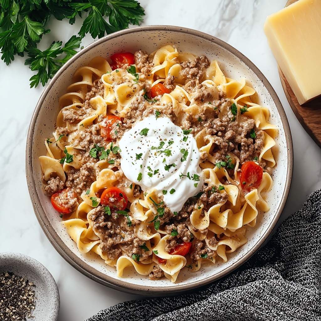 Sour Cream Beef Noodle Casserole Recipe - Recipe Image