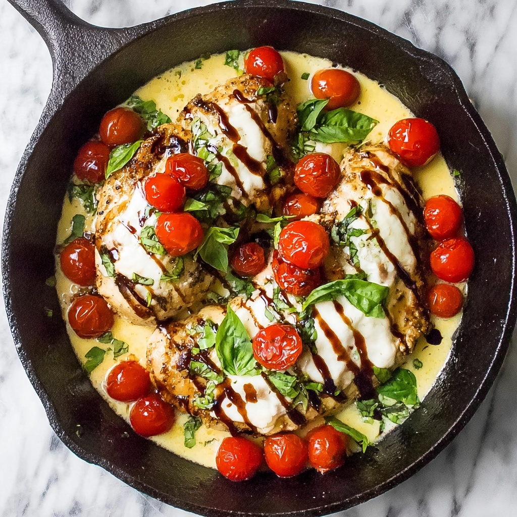 Healthy Caprese Chicken Breasts with Cherry Tomatoes and Mozzarella Recipe - Recipe Image