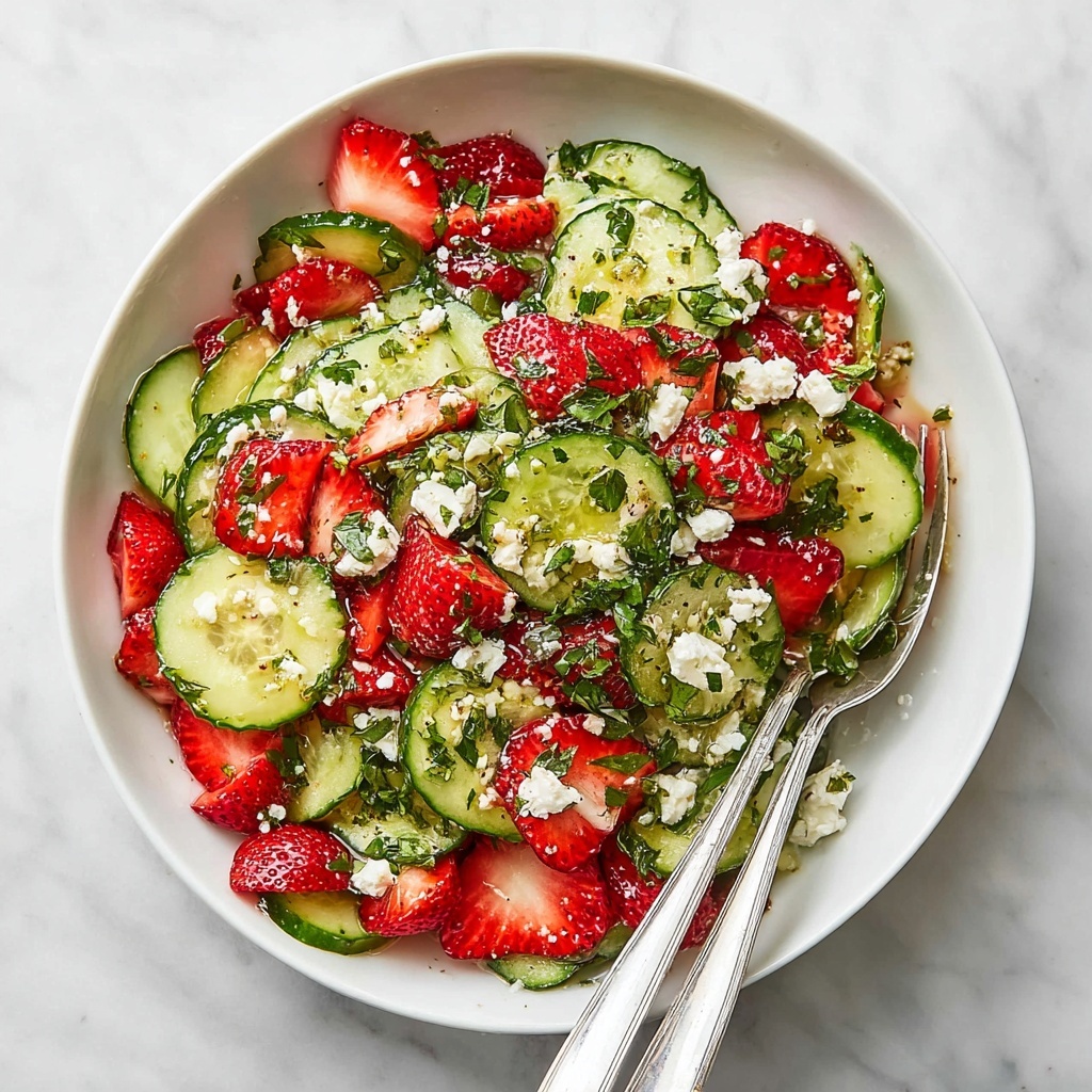 Strawberry Cucumber Salad with Feta, Mint, and Basil Recipe - Recipe Image