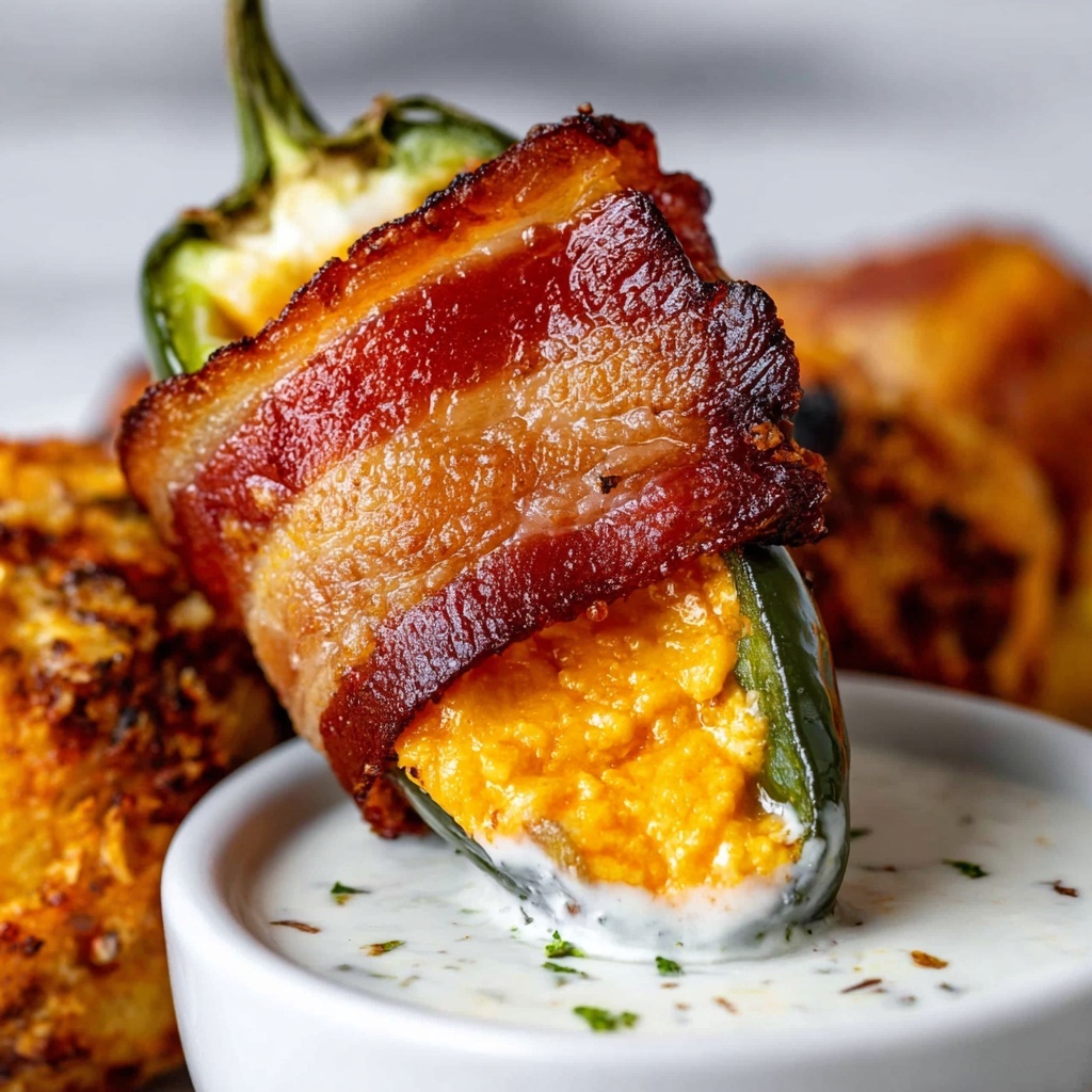 Bacon-Wrapped Jalapeno Poppers with Cream Cheese and Cheddar Recipe - Recipe Image