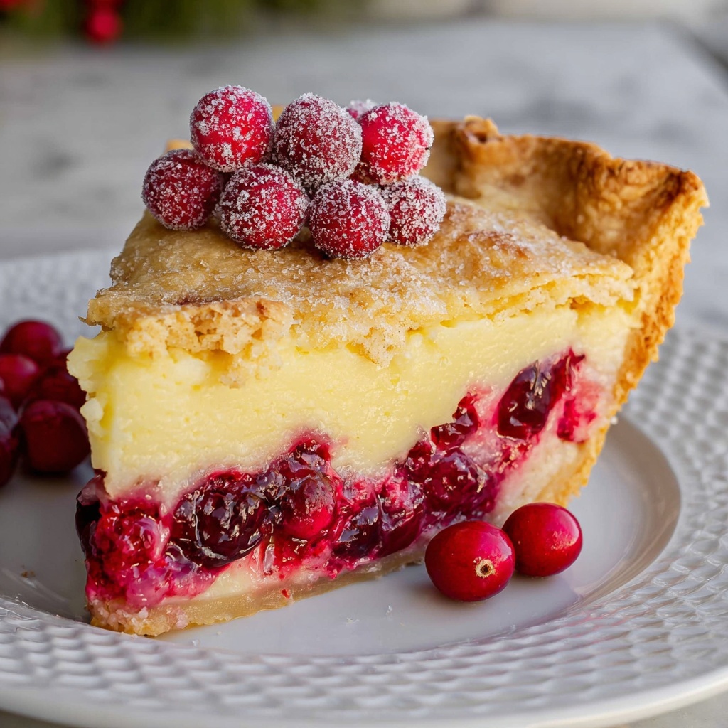 Cranberry Custard Pie Recipe - Recipe Image