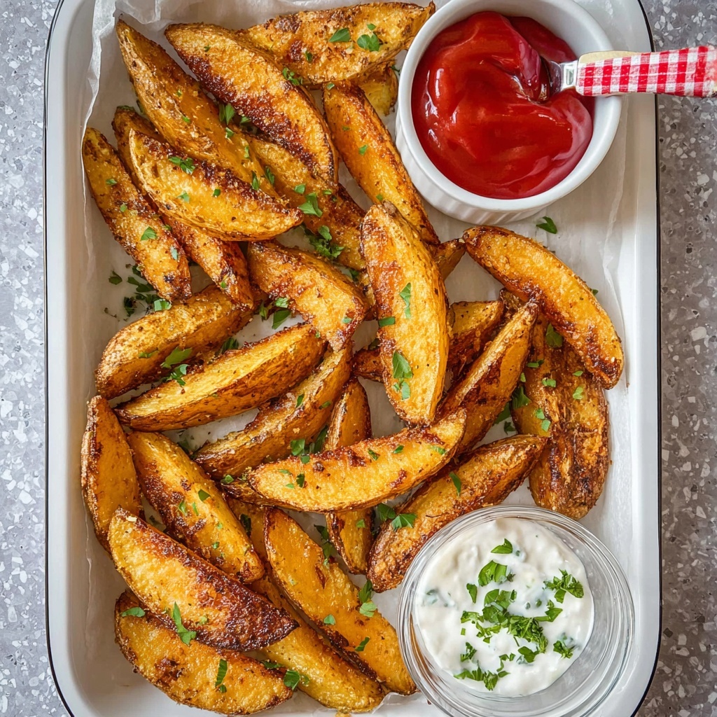 Crispy Parmesan Potato Wedges Recipe - Recipe Image
