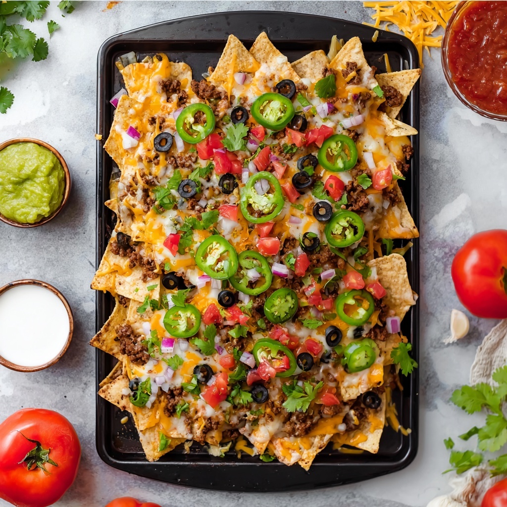 Sheet Pan Beef Nachos Recipe - Recipe Image