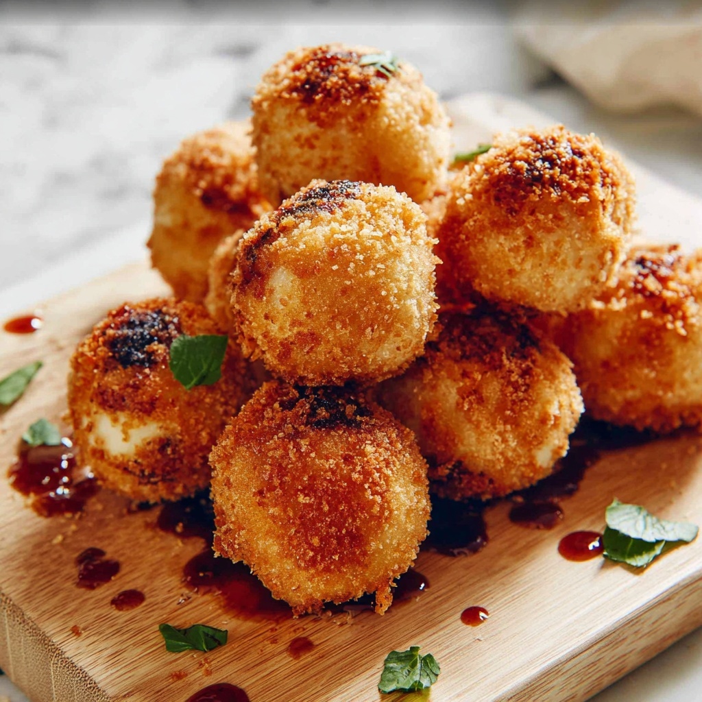 Fried Goat Cheese Balls with Cherry and Pecan Filling Recipe - Recipe Image