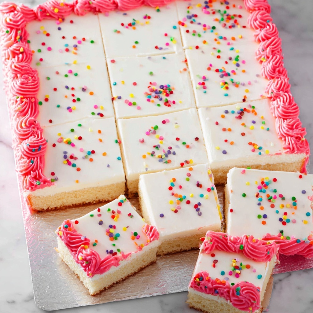 Vanilla Sheet Cake with Creamy Butter Frosting Recipe - Recipe Image