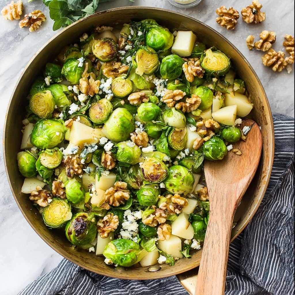 Brussels Sprouts with Pear, Blue Cheese, and Walnuts Recipe - Recipe Image