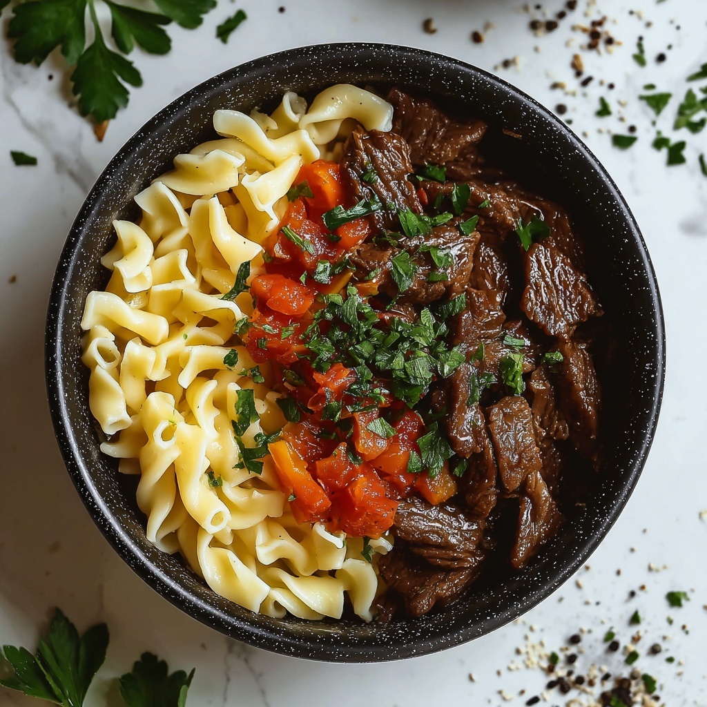 Philly Cheese Steak Pasta Recipe - Recipe Image