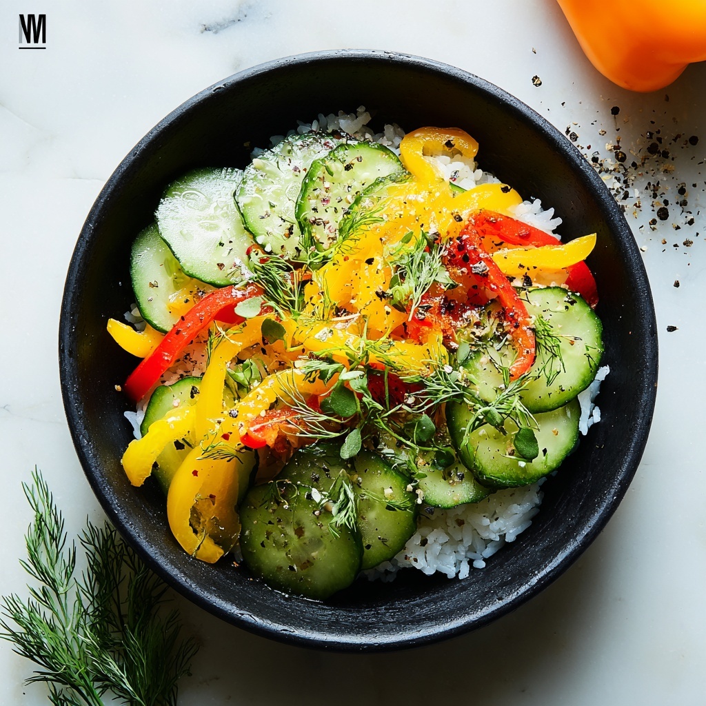 Cucumber and Sweet Pepper Salad with Honey Vinaigrette Recipe - Recipe Image