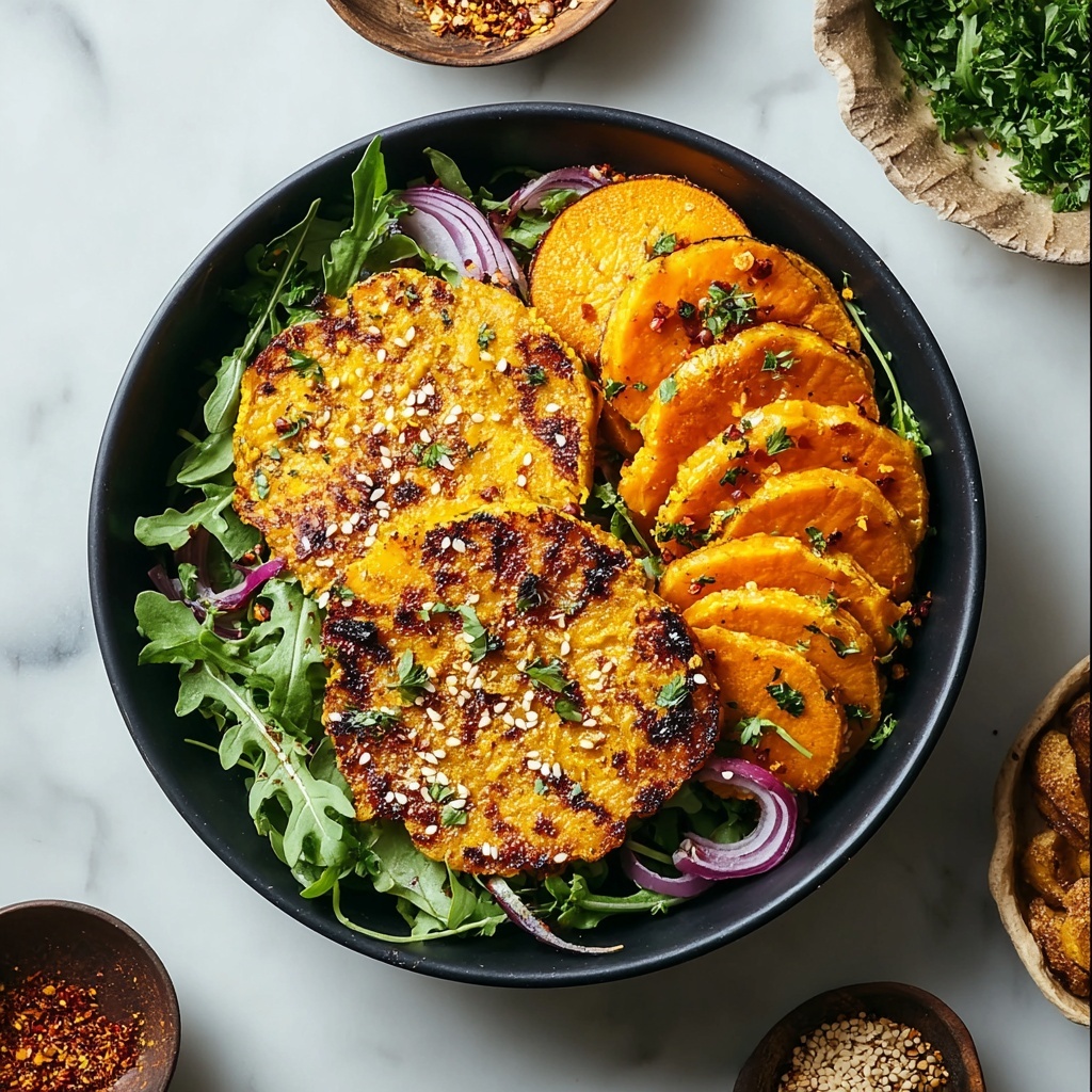 Sweet Potato Patties with Tahini Sauce Recipe - Recipe Image