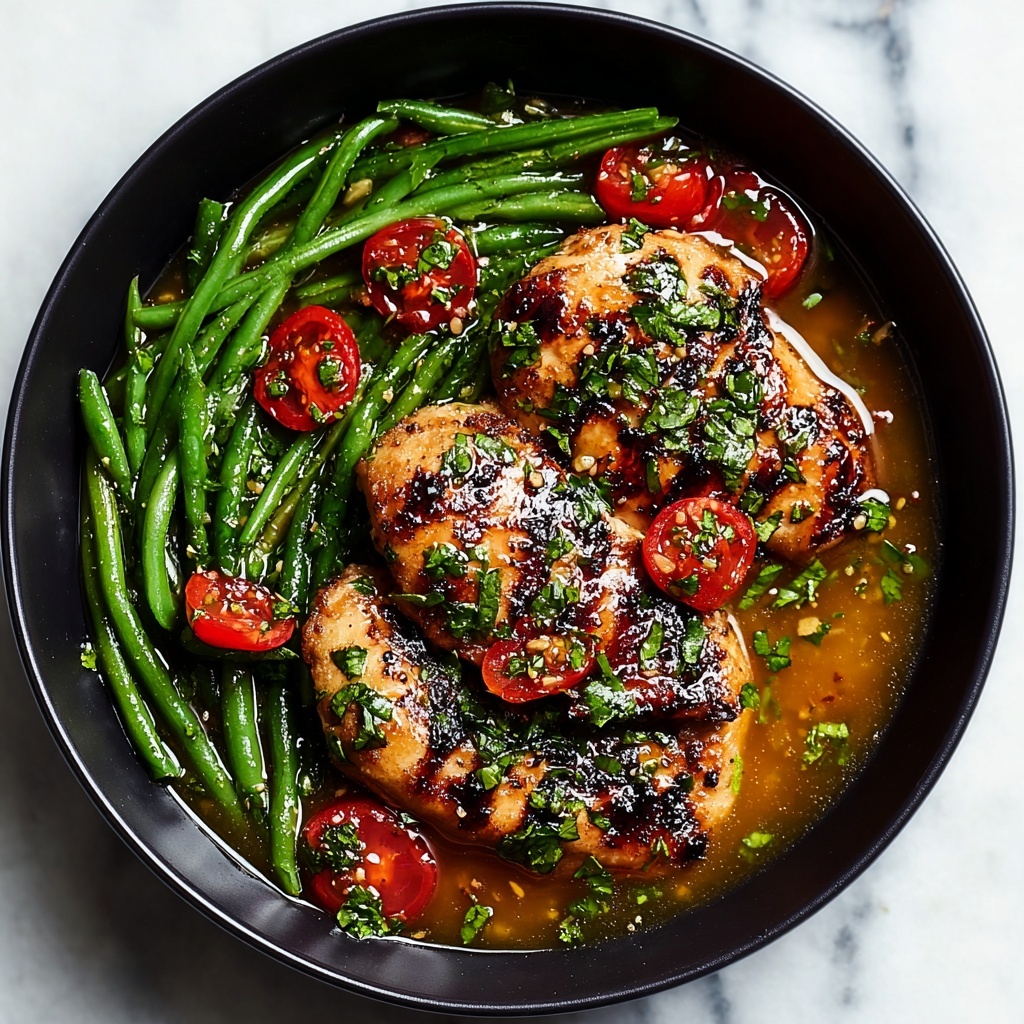 Grilled Honey Mustard Chicken with Green Beans Recipe - Recipe Image
