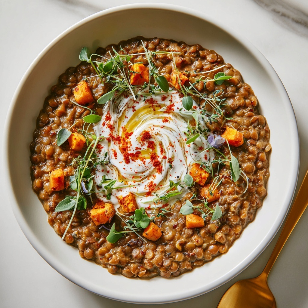 Rich Mediterranean Creamy Lentils Recipe - Recipe Image