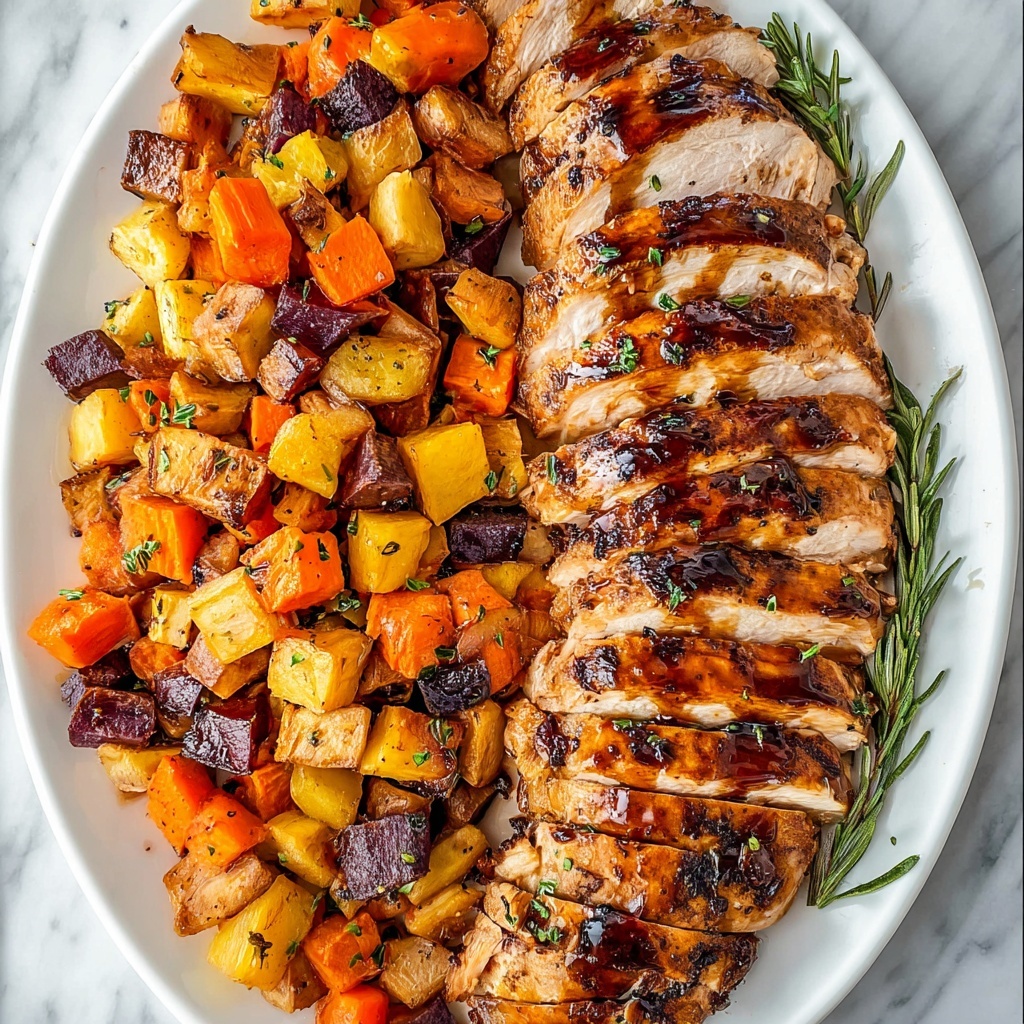 Roasted Apple Cider Pork Tenderloin with Vegetables and Gravy Recipe - Recipe Image