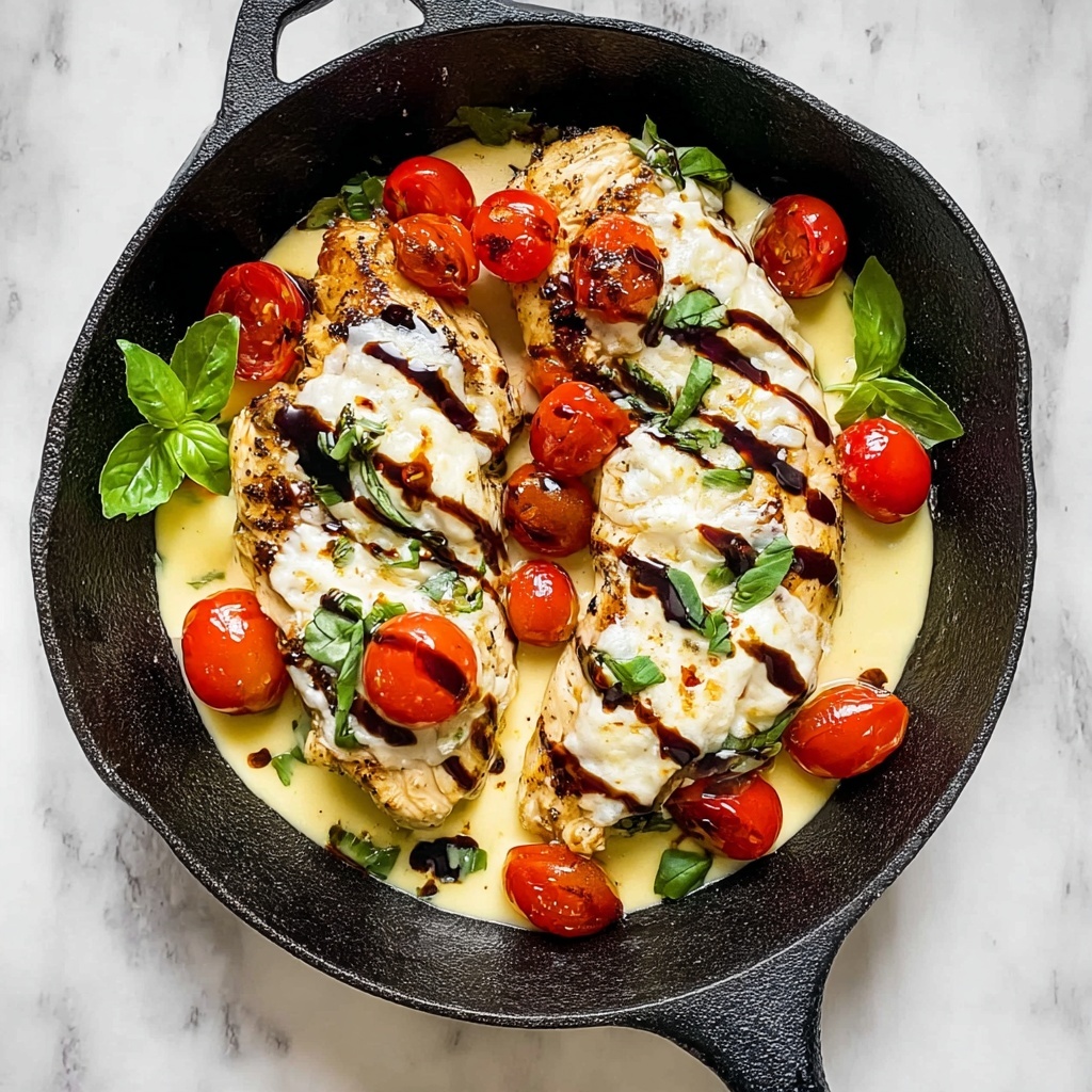 Healthy Caprese Chicken Breasts with Cherry Tomatoes and Mozzarella Recipe - Recipe Image