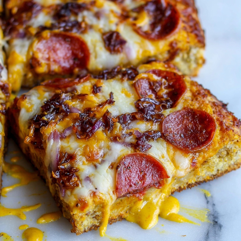 Leftover Hot Dog Pizza with Caramelized Onions Recipe - Recipe Image