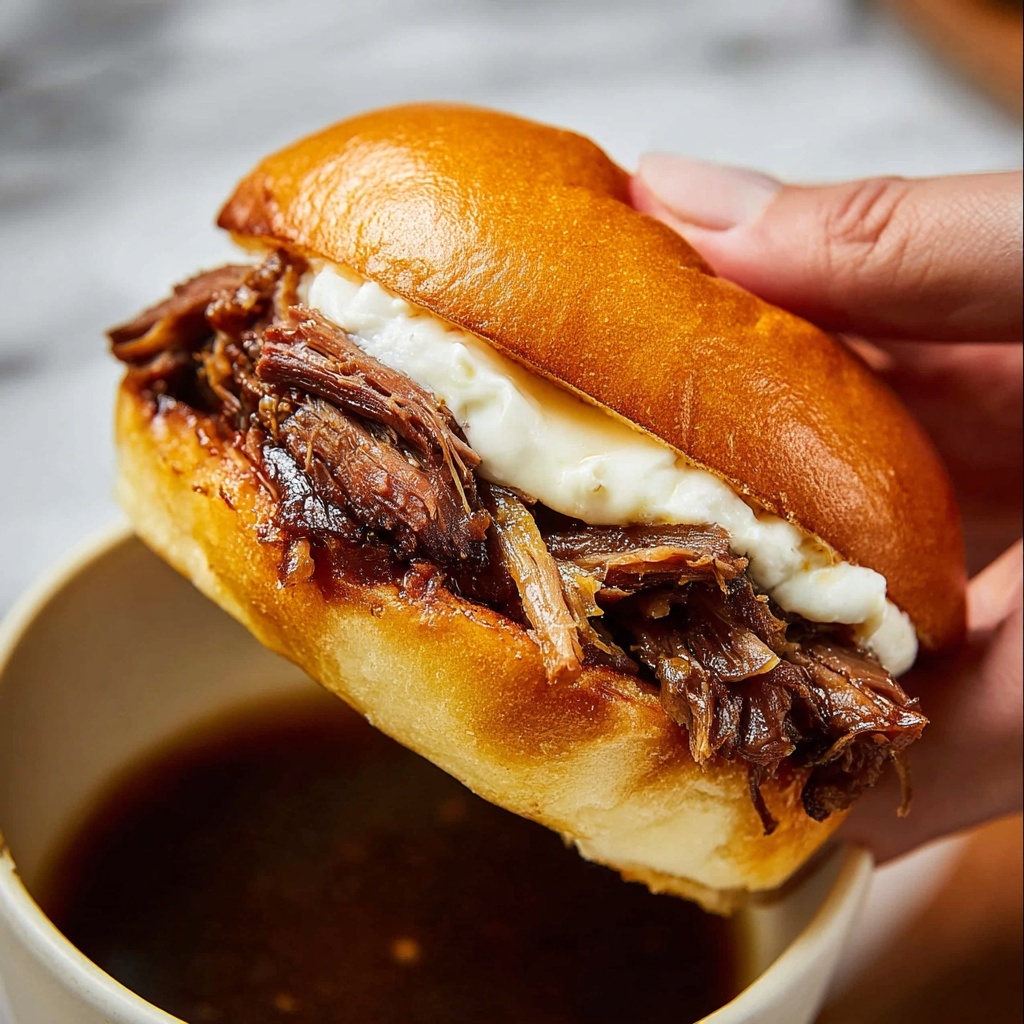 Slow Cooker French Dip Sandwiches Recipe - Recipe Image