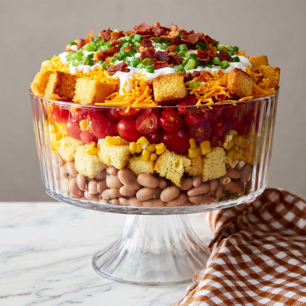 Cornbread Salad with Ranch, Bacon, and Fresh Veggies Recipe - Recipe Image