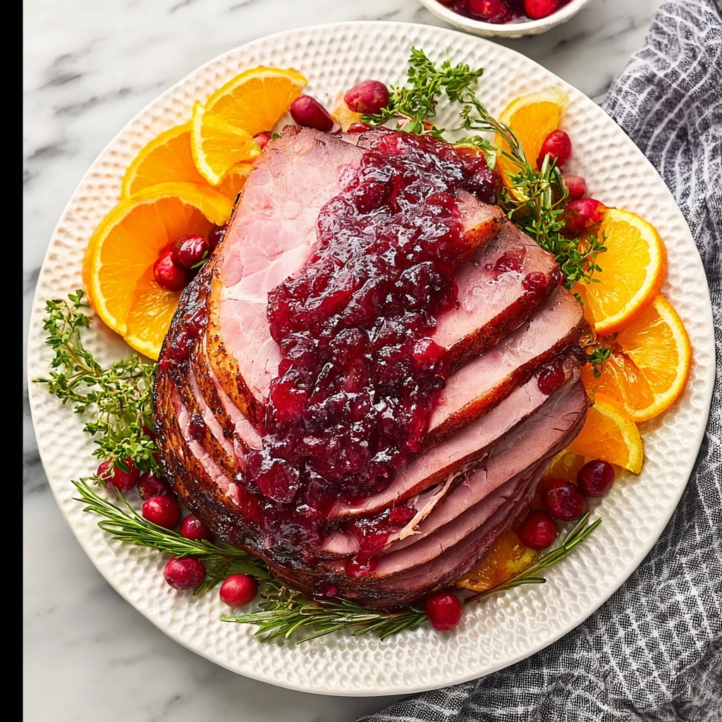 Air Fryer Cranberry Glazed Ham Recipe - Recipe Image