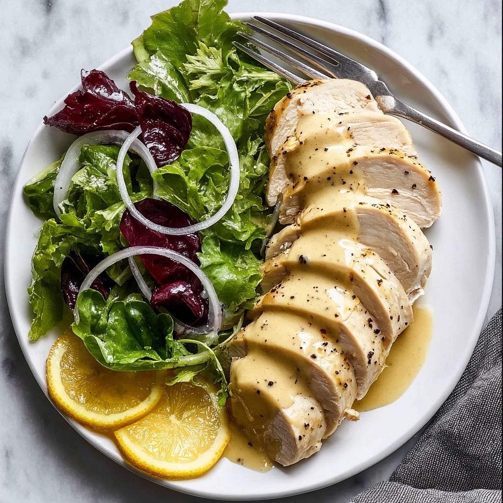 Poached Chicken Breasts with Aromatic Herbs and White Wine Recipe - Recipe Image