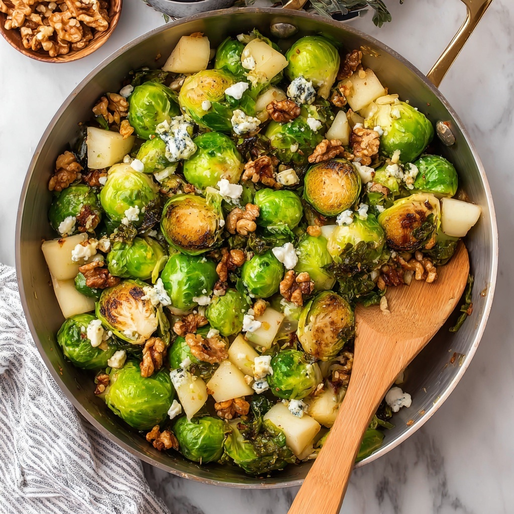 Brussels Sprouts with Pear, Blue Cheese, and Walnuts Recipe - Recipe Image