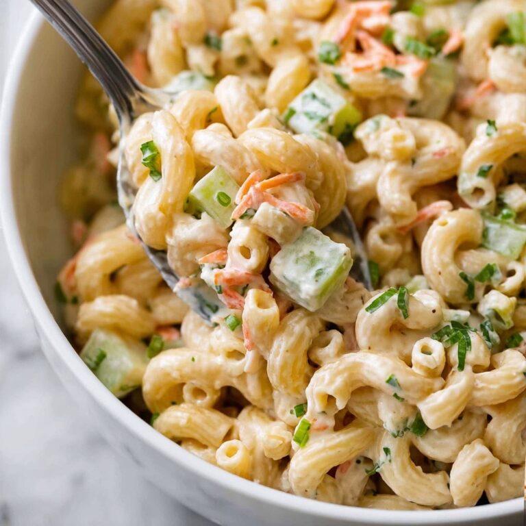 Creamy Macaroni Salad with Fresh Vegetables Recipe