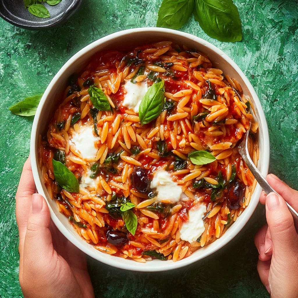 Creamy Goat Cheese & Roasted Red Pepper Risoni (Orzo) Recipe - Recipe Image