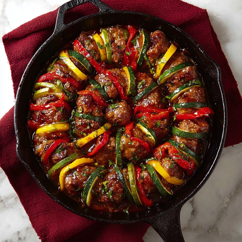 Moroccan Spiral Meatball Zucchini Bake Recipe - Recipe Image