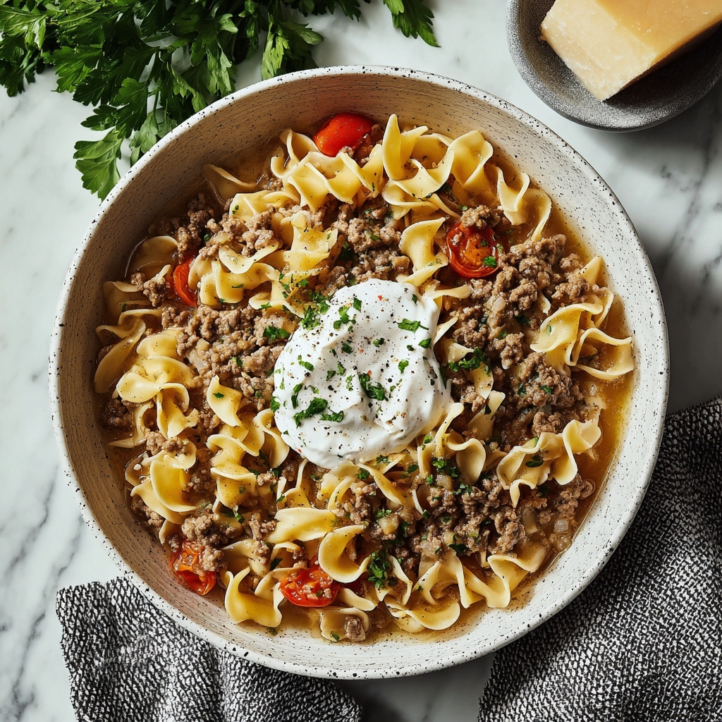 Sour Cream Beef Noodle Casserole Recipe - Recipe Image