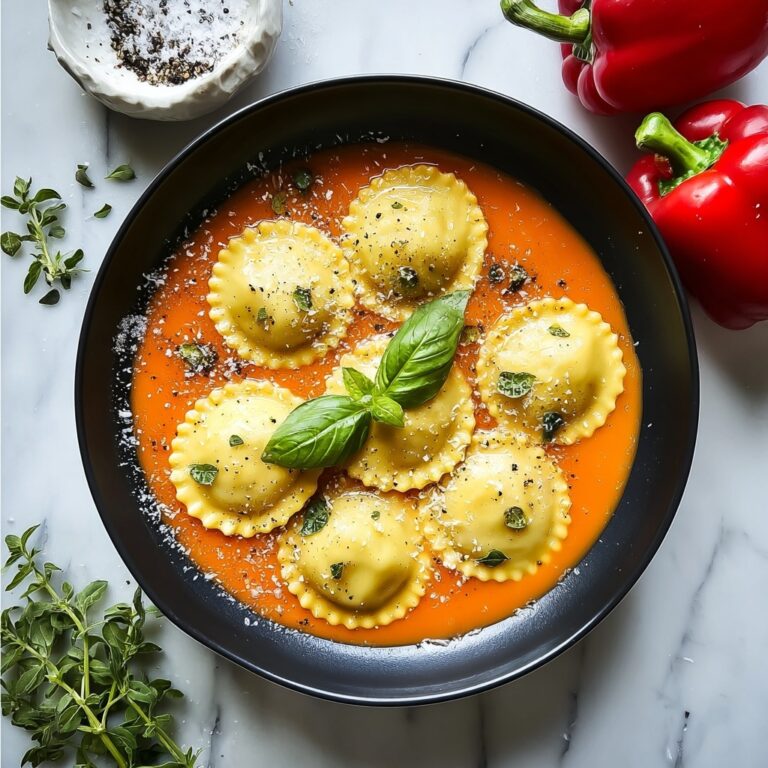 Roasted Red Pepper Ravioli Soup Recipe