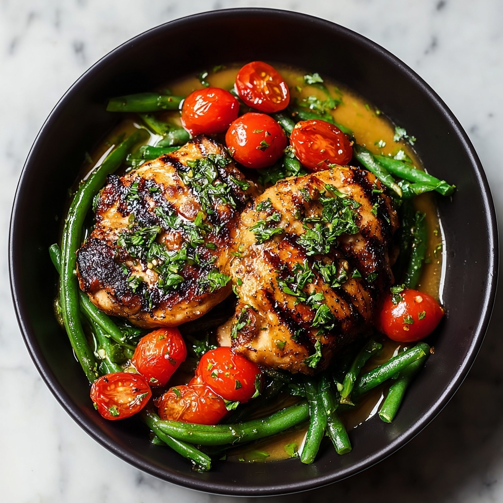 Grilled Honey Mustard Chicken with Green Beans Recipe - Recipe Image