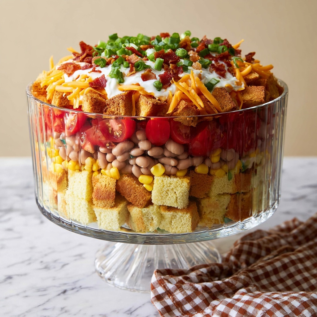 Cornbread Salad with Ranch, Bacon, and Fresh Veggies Recipe - Recipe Image