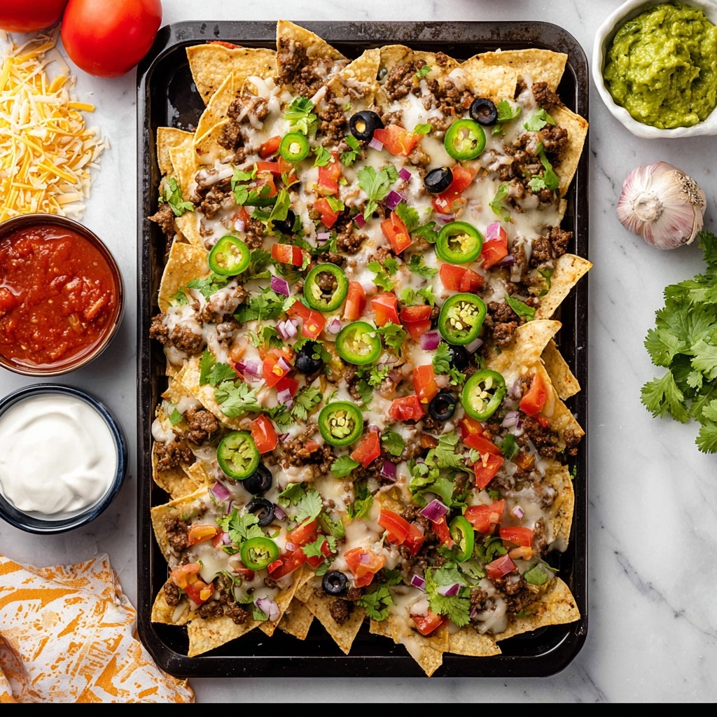 Sheet Pan Beef Nachos Recipe - Recipe Image