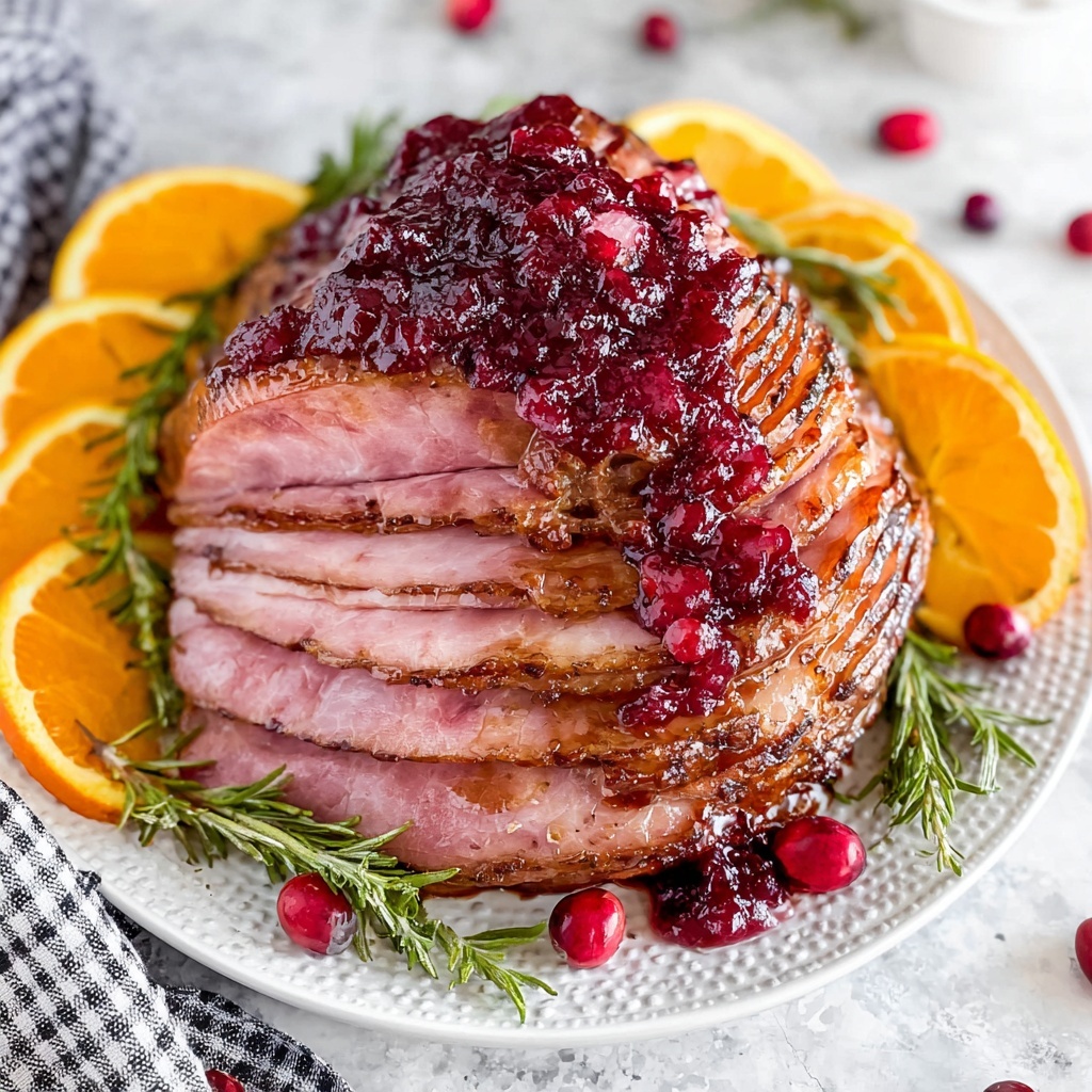 Air Fryer Cranberry Glazed Ham Recipe - Recipe Image