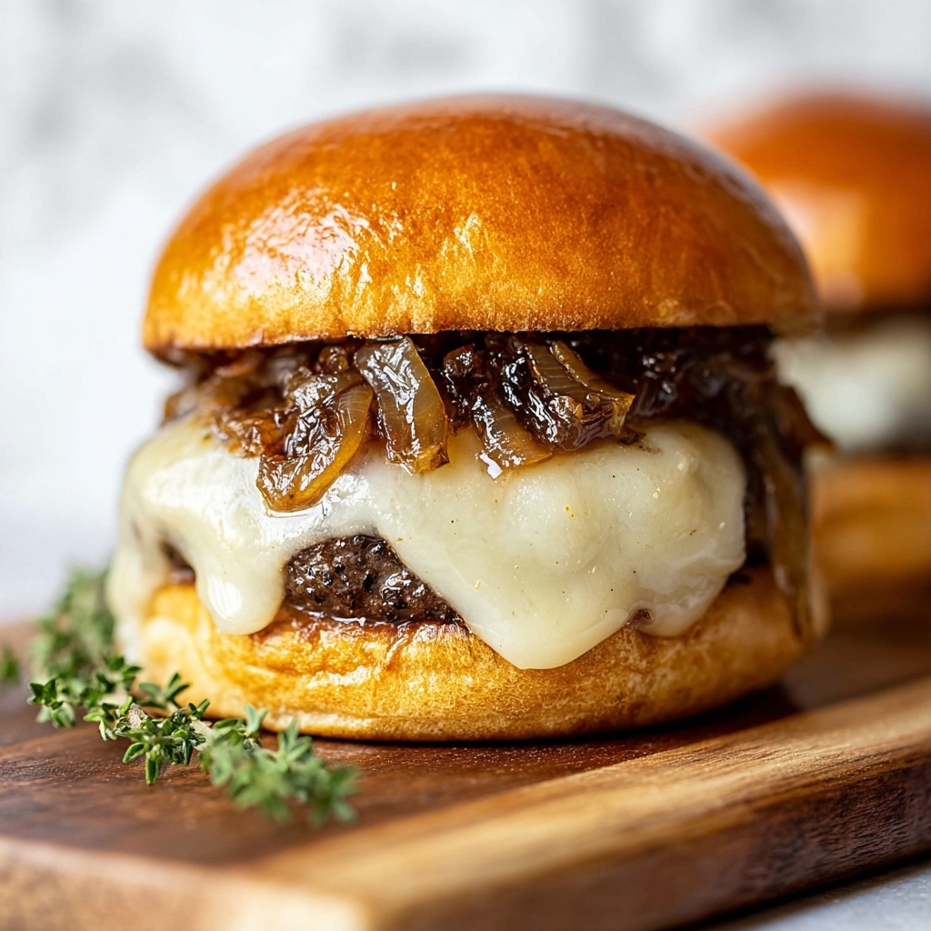 Grilled Onion Swiss Burgers Recipe - Recipe Image