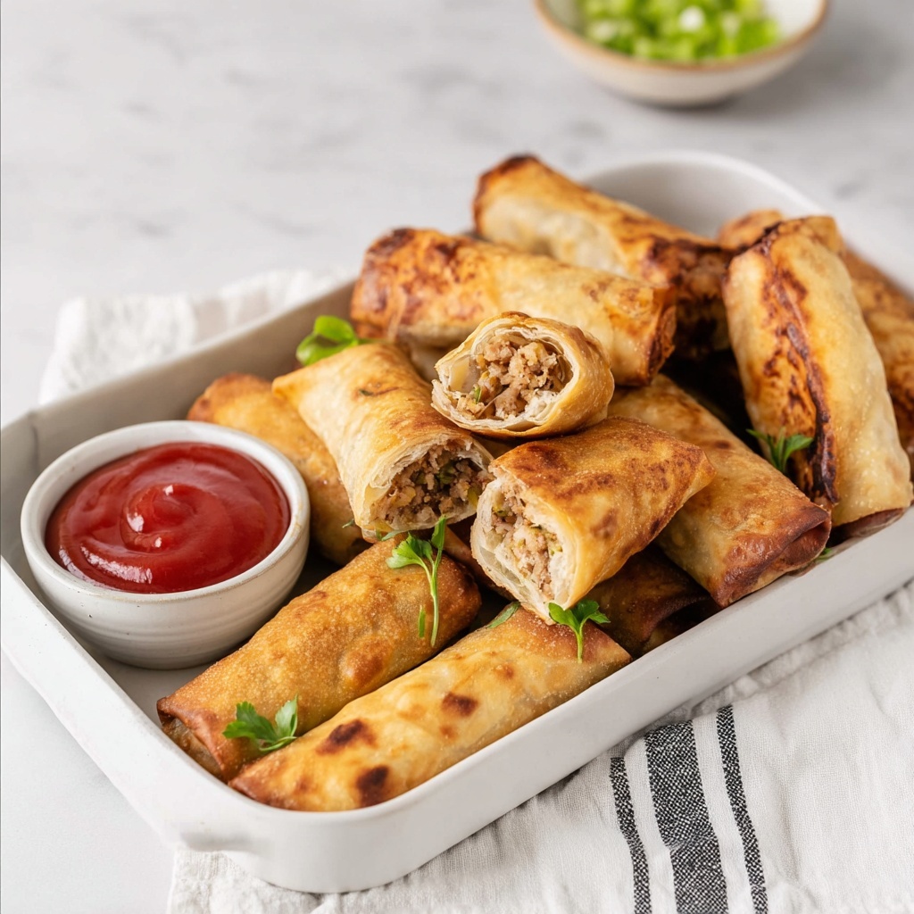 Air Fryer Cheeseburger Egg Rolls Recipe - Recipe Image