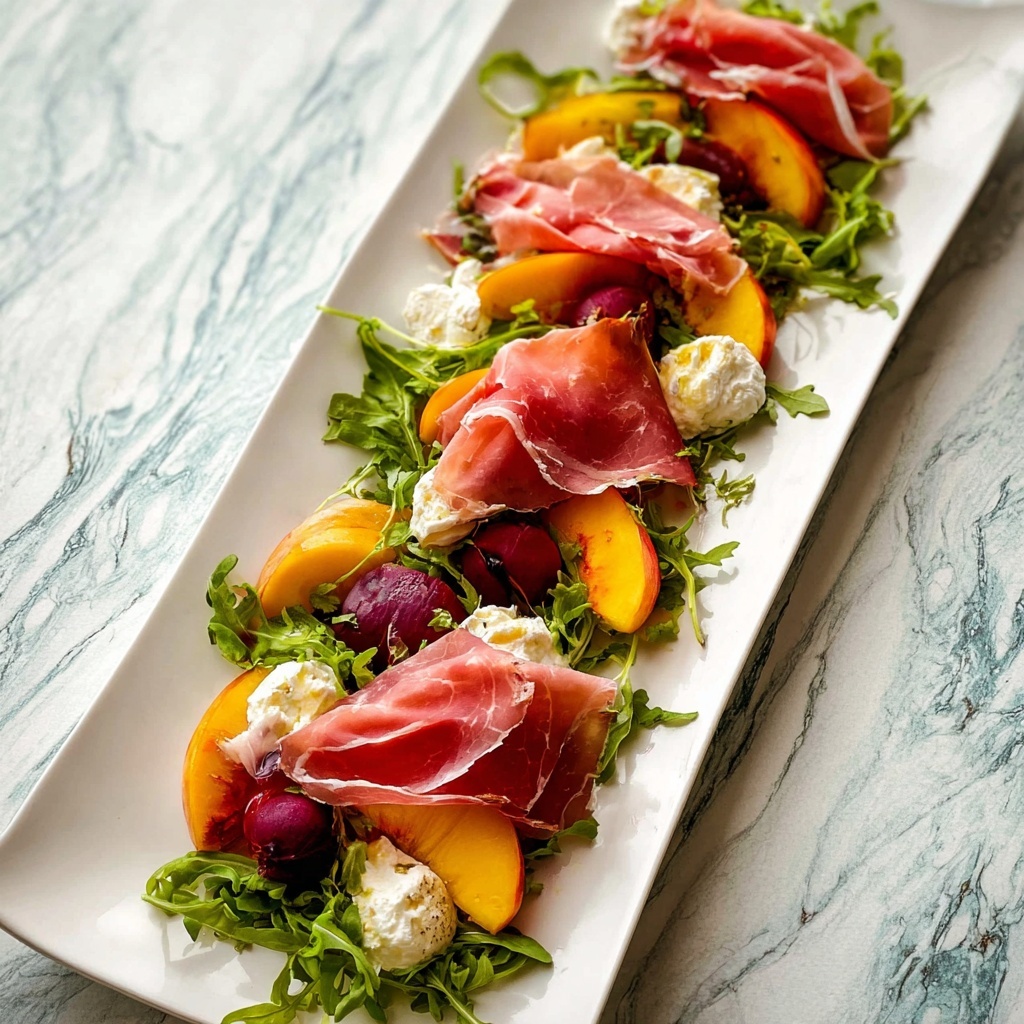 Peach Salad with Mozzarella and Prosciutto Recipe - Recipe Image
