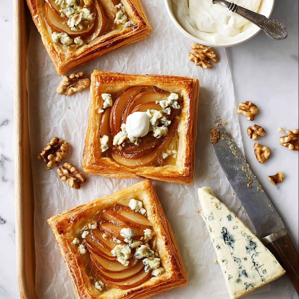 Caramelized Pears and Blue Cheese Tarts Recipe - Recipe Image