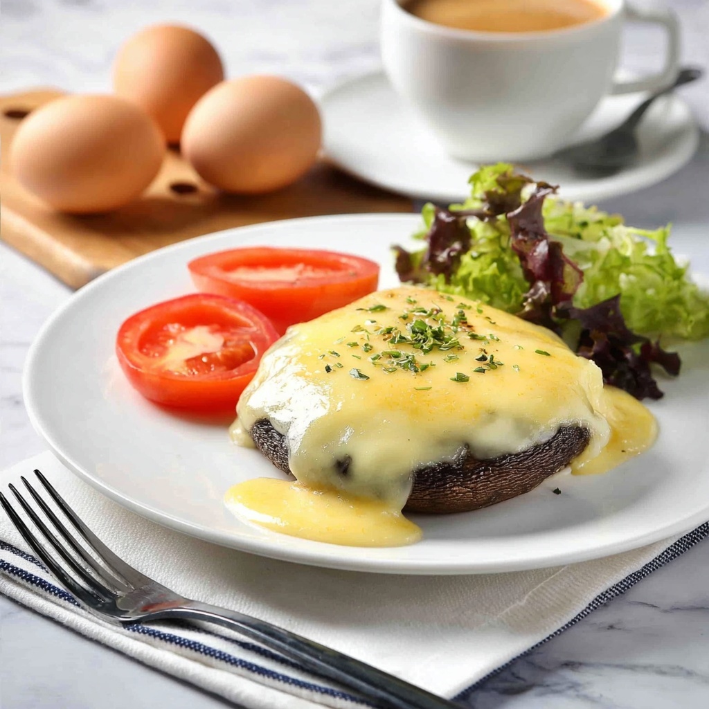 Sunday Sunshine Baked Eggs in Mushrooms Recipe - Recipe Image