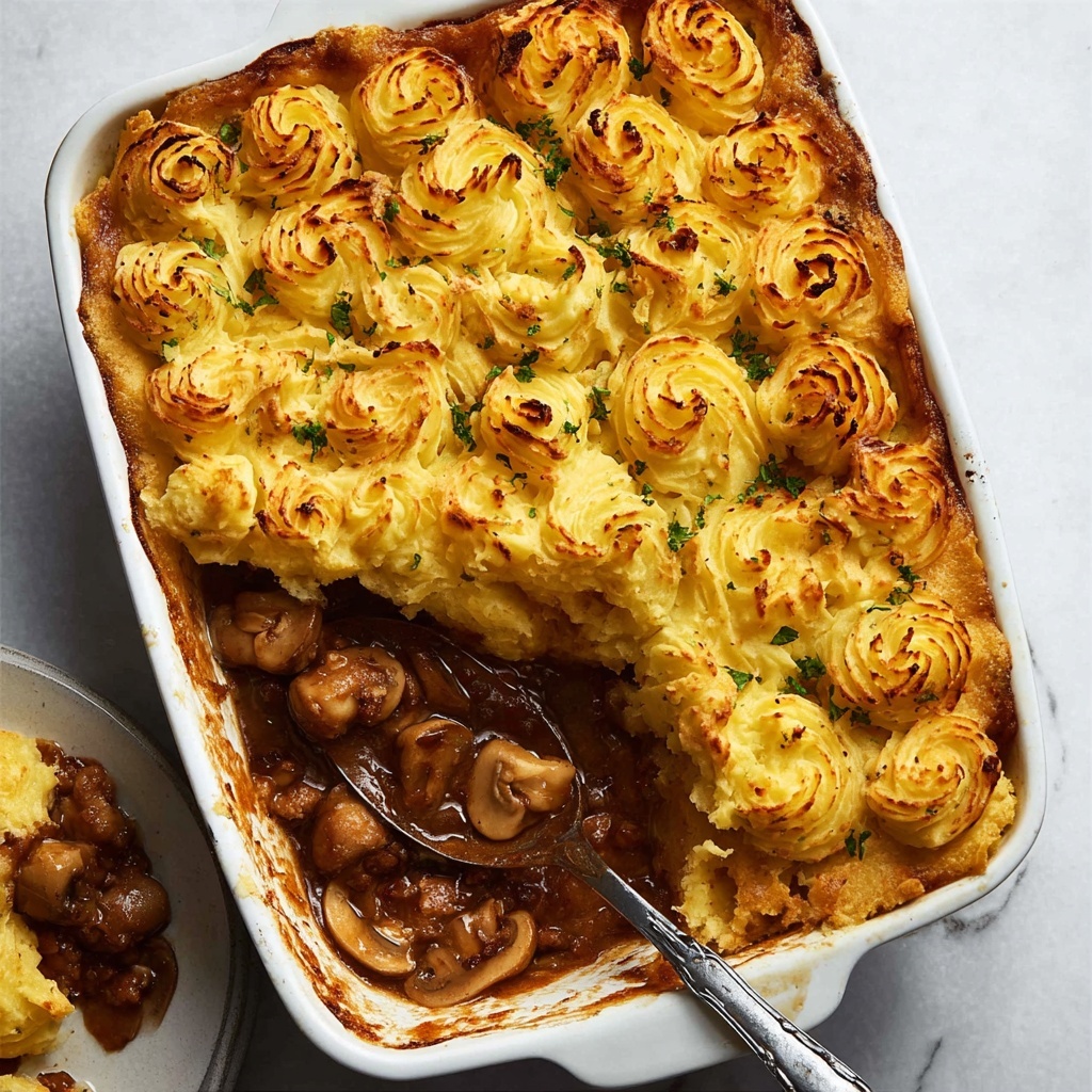 Chicken Mushroom Pie with Duchess Potato Lid Recipe - Recipe Image