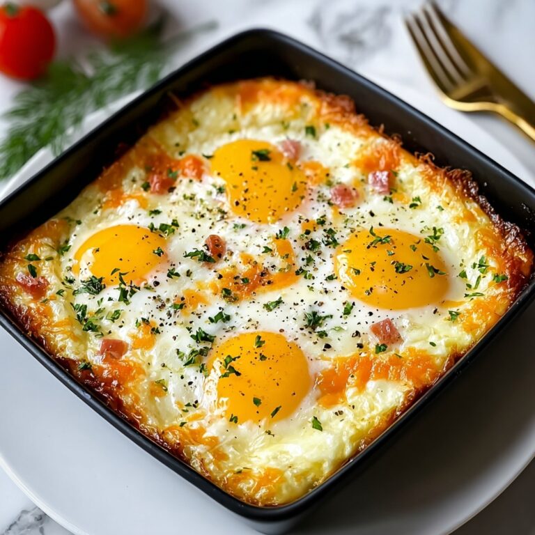Cheesy Egg Bake with Ham, Vegetables, and Cheddar Recipe