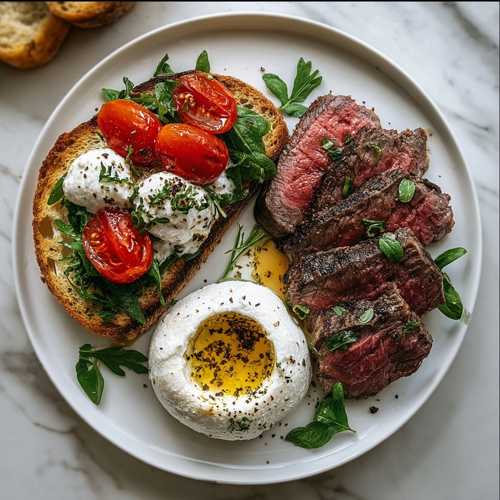 Burrata and Steak Crostini Recipe - Recipe Image