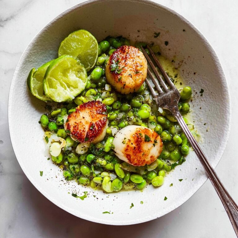 Scallops with Edamame and Peas Recipe