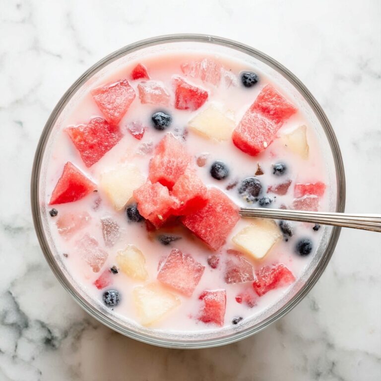 Watermelon and Fruit Hwachae with Strawberry Milk and Bubbles Recipe