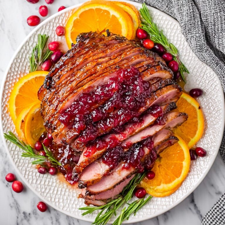 Air Fryer Cranberry Glazed Ham Recipe