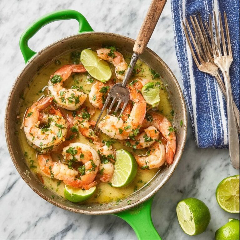 One Pot Cilantro Lime Shrimp Scampi Recipe
