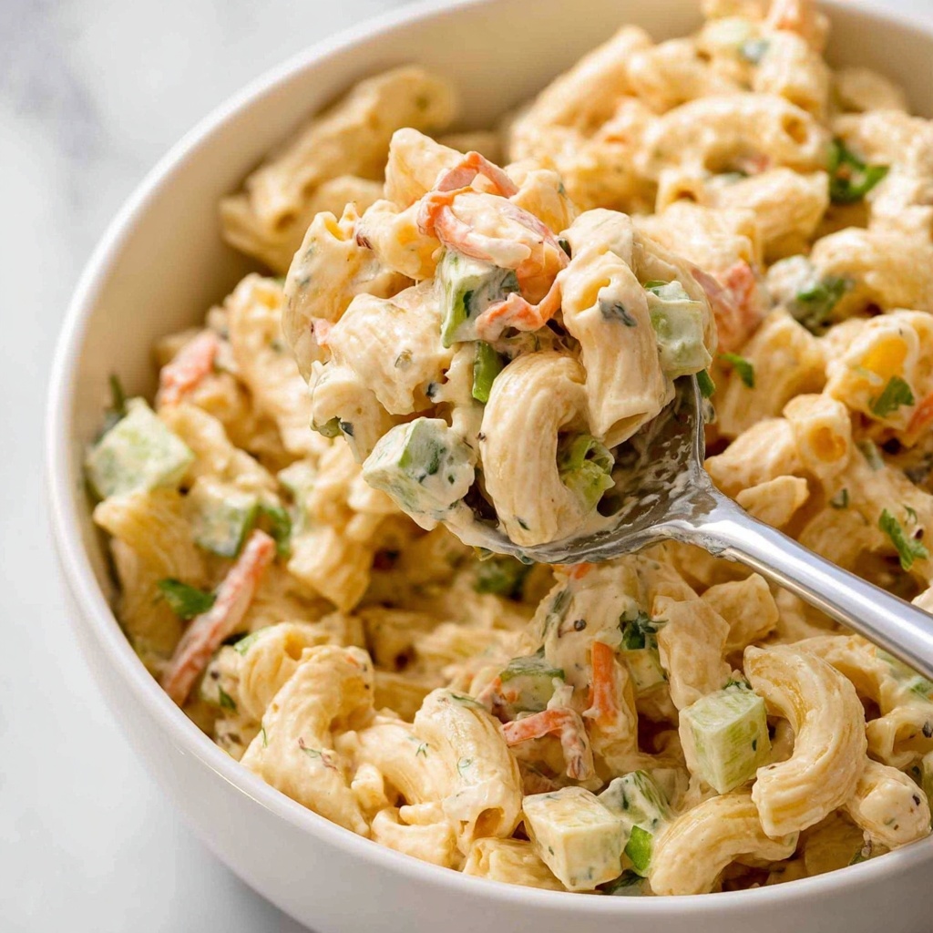Creamy Macaroni Salad with Fresh Vegetables Recipe - Recipe Image